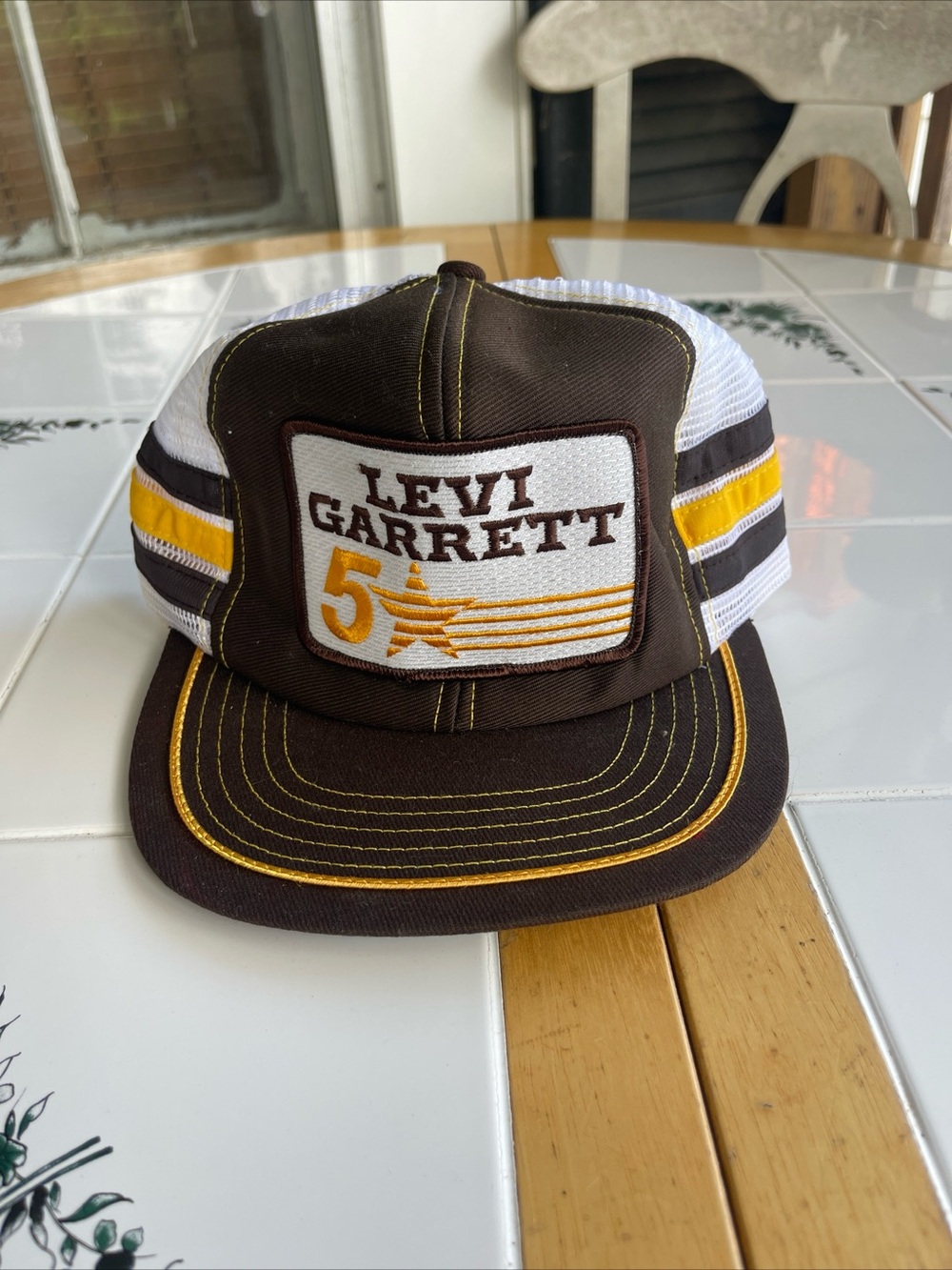 Vintage Levi Garrett SnapBack Hat Trucker Mesh 80s Retro 5 Star Patch Promo 🔥